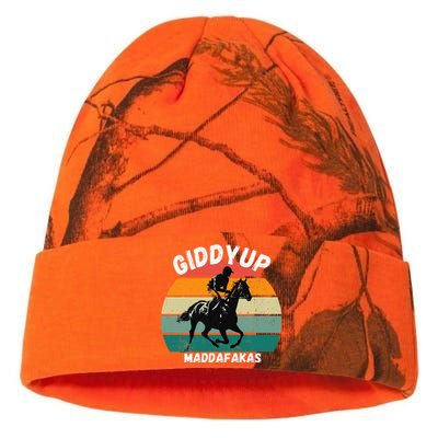 Derby Race Horse Funny Design Giddy Up Madafakas Kati Licensed 12" Camo Beanie