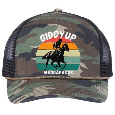 Derby Race Horse Funny Design Giddy Up Madafakas Retro Rope Trucker Hat Cap