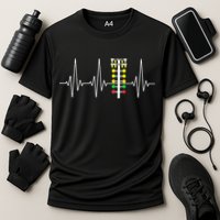 Drag Racer Heartbeat Drag Racing Race Track Light Tree Performance Shirt