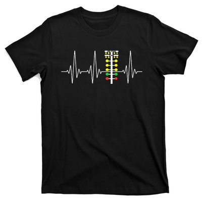 Drag Racer Heartbeat Drag Racing Race Track Light Tree T-Shirt