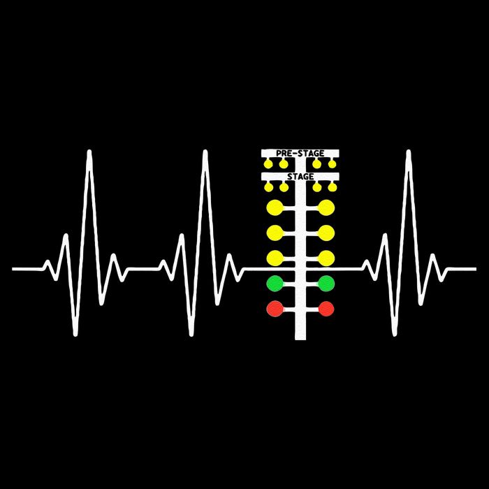 Drag Racer Heartbeat Drag Racing Race Track Light Tree Tall T-Shirt
