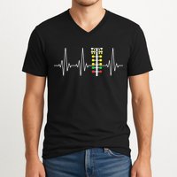 Drag Racer Heartbeat Drag Racing Race Track Light Tree V-Neck T-Shirt