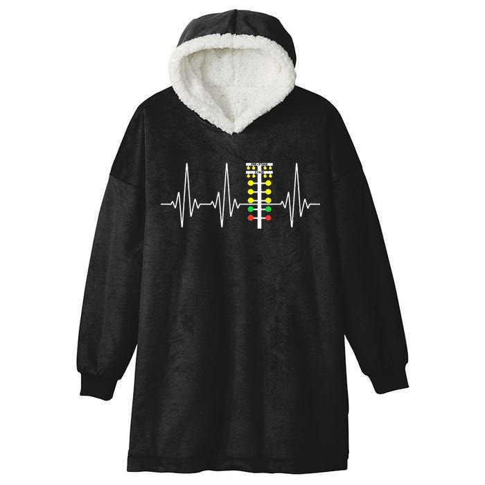 Drag Racer Heartbeat Drag Racing Race Track Light Tree Hooded Wearable Blanket