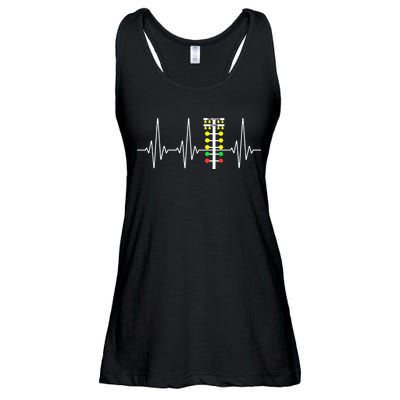 Drag Racer Heartbeat Drag Racing Race Track Light Tree Ladies Essential Flowy Tank