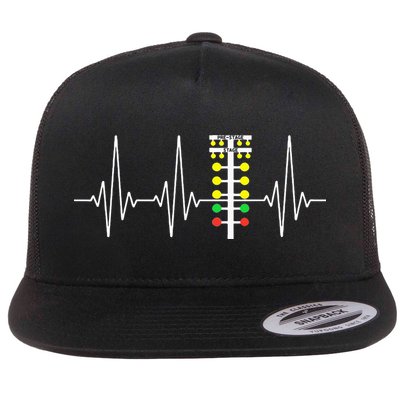 Drag Racer Heartbeat Drag Racing Race Track Light Tree Flatbill Hat