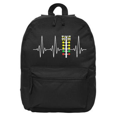Drag Racer Heartbeat Drag Racing Race Track Light Tree 16 in Basic Backpack