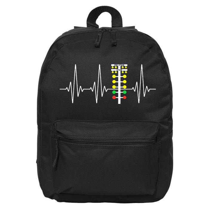 Drag Racer Heartbeat Drag Racing Race Track Light Tree 16 in Basic Backpack