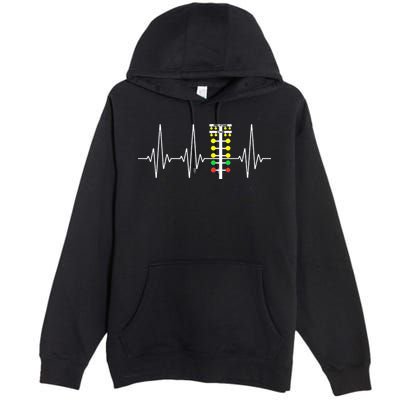 Drag Racer Heartbeat Drag Racing Race Track Light Tree Premium Pullover Hoodie