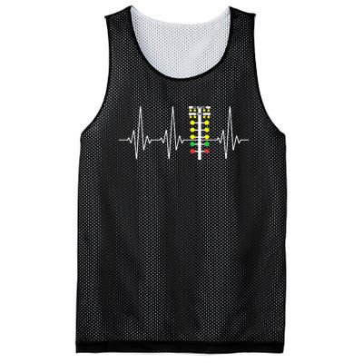 Drag Racer Heartbeat Drag Racing Race Track Light Tree Mesh Reversible Basketball Jersey Tank