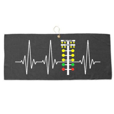 Drag Racer Heartbeat Drag Racing Race Track Light Tree Large Microfiber Waffle Golf Towel