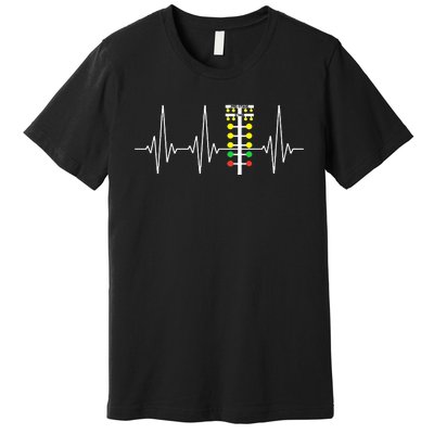 Drag Racer Heartbeat Drag Racing Race Track Light Tree Premium T-Shirt