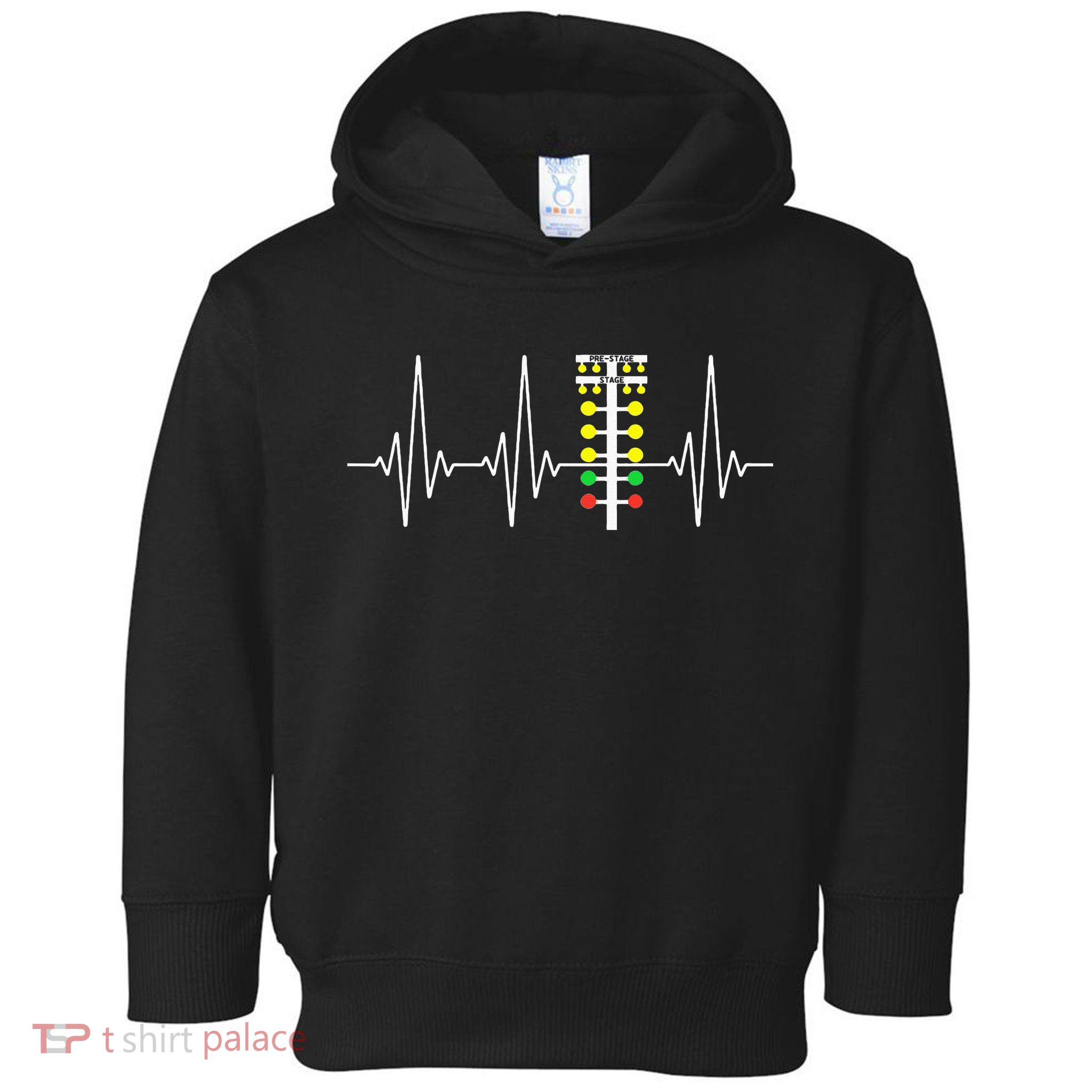 Drag Racer Heartbeat Drag Racing Race Track Light Tree Toddler Hoodie