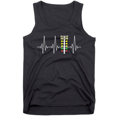 Drag Racer Heartbeat Drag Racing Race Track Light Tree Tank Top