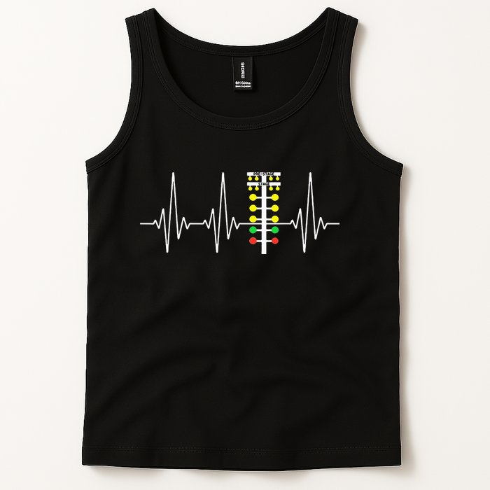 Drag Racer Heartbeat Drag Racing Race Track Light Tree Tank Top