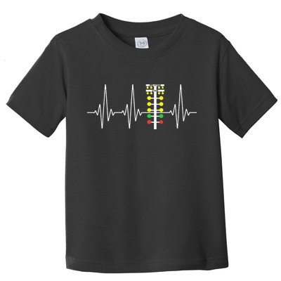 Drag Racer Heartbeat Drag Racing Race Track Light Tree Toddler T-Shirt