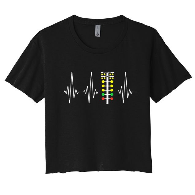 Drag Racer Heartbeat Drag Racing Race Track Light Tree Crop Top