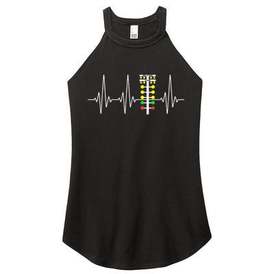 Drag Racer Heartbeat Drag Racing Race Track Light Tree Women's Perfect Tri Rocker Tank