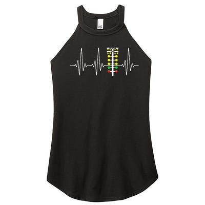 Drag Racer Heartbeat Drag Racing Race Track Light Tree Women’s Perfect Tri Rocker Tank