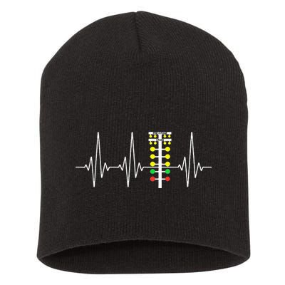 Drag Racer Heartbeat Drag Racing Race Track Light Tree Short Acrylic Beanie