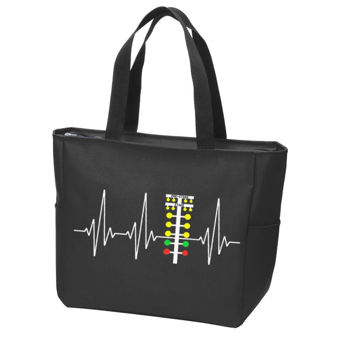 Drag Racer Heartbeat Drag Racing Race Track Light Tree Zip Tote Bag