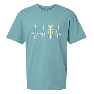 Drag Racer Heartbeat Drag Racing Race Track Light Tree Sueded Cloud Jersey T-Shirt