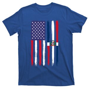 Dominican Roots Half American Flag Patriotic Dominican Meaningful Gift T-Shirt