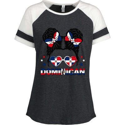 Dominican Republica Hispanic Heritage Dominicana Gift Enza Ladies Jersey Colorblock Tee