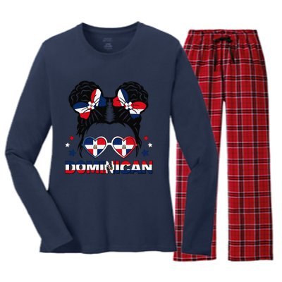 Dominican Republica Hispanic Heritage Dominicana Gift Women's Long Sleeve Flannel Pajama Set 