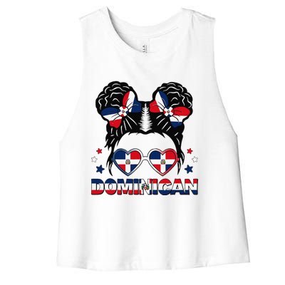 Dominican Republica Hispanic Heritage Dominicana Gift Women's Racerback Cropped Tank