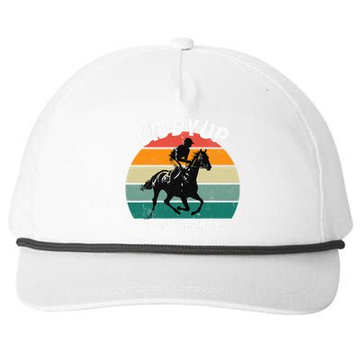 Derby Race Horse Funny Design Giddy Up Madafakas Snapback Five-Panel Rope Hat