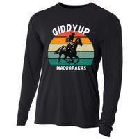 Derby Race Horse Funny Design Giddy Up Madafakas Cooling Performance Long Sleeve Crew