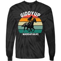 Derby Race Horse Funny Design Giddy Up Madafakas Tie-Dye Long Sleeve Shirt