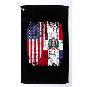 Dominican Roots Half American Flag Dominican Flag Gift Platinum Collection Golf Towel