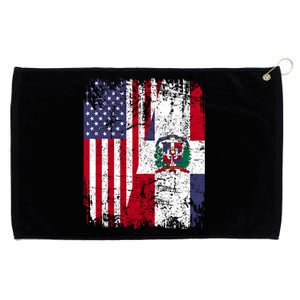 Dominican Roots Half American Flag Dominican Flag Gift Grommeted Golf Towel