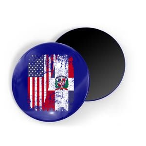 Dominican Roots Half American Flag Dominican Flag Gift Magnet