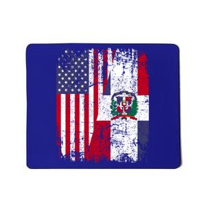 Dominican Roots Half American Flag Dominican Flag Gift Mousepad