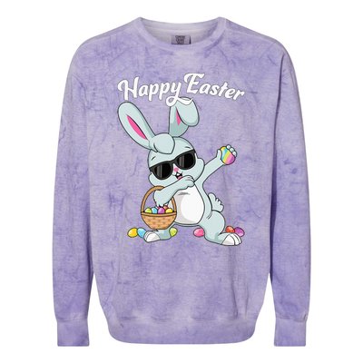 Dabbing Rabbit Happy Easter Day Eggs Dab Colorblast Crewneck Sweatshirt