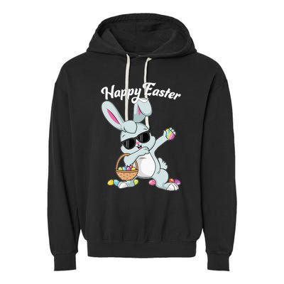 Dabbing Rabbit Happy Easter Day Eggs Dab Garment-Dyed Fleece Hoodie