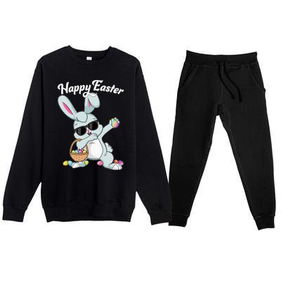 Dabbing Rabbit Happy Easter Day Eggs Dab Premium Crewneck Sweatsuit Set