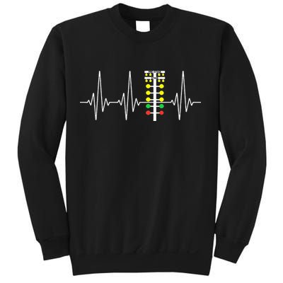 Drag Racer Heartbeat Drag Racing Race Track Light Tree Sweatshirt