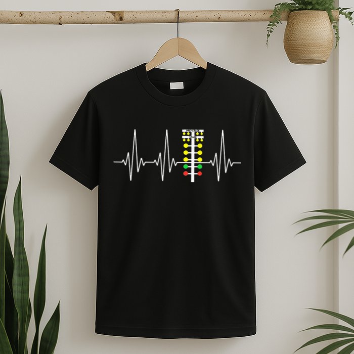 Drag Racer Heartbeat Drag Racing Race Track Light Tree T-Shirt