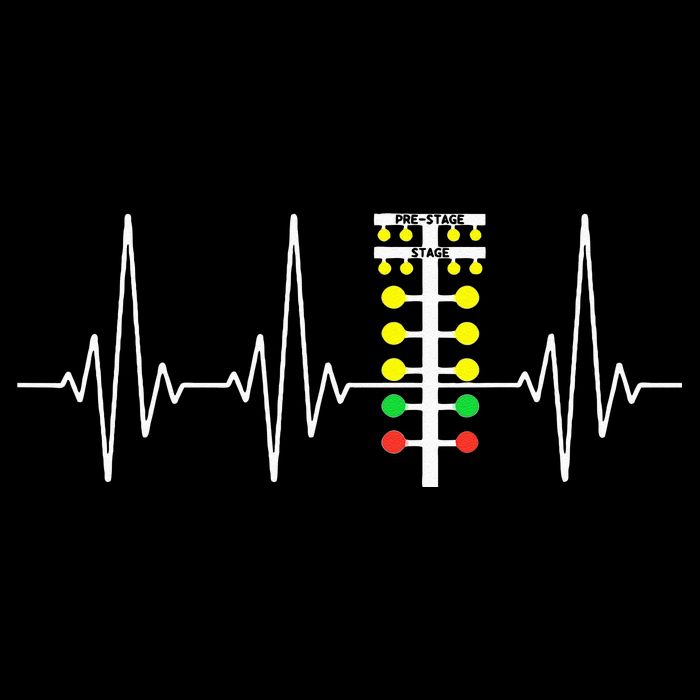 Drag Racer Heartbeat Drag Racing Race Track Light Tree T-Shirt