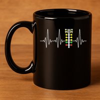 Drag Racer Heartbeat Drag Racing Race Track Light Tree 11oz C Handle Ceramic Mug
