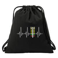 Drag Racer Heartbeat Drag Racing Race Track Light Tree Drawstring Bag