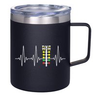 Drag Racer Heartbeat Drag Racing Race Track Light Tree 12oz Stainless Steel Coffee Mug