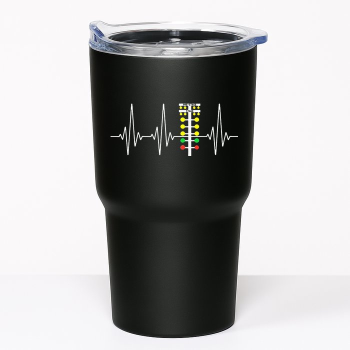 Drag Racer Heartbeat Drag Racing Race Track Light Tree Tumbler