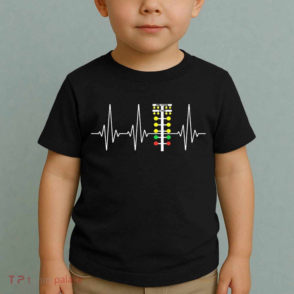 Drag Racer Heartbeat Drag Racing Race Track Light Tree Toddler T-Shirt