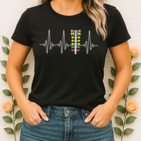 Drag Racer Heartbeat Drag Racing Race Track Light Tree Womens T-Shirt