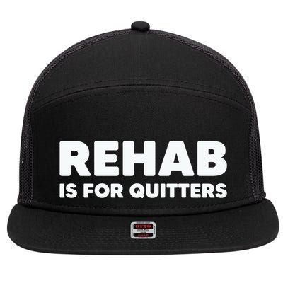 Drinking Rehab Is For Quitters 7 Panel Mesh Trucker Snapback Hat