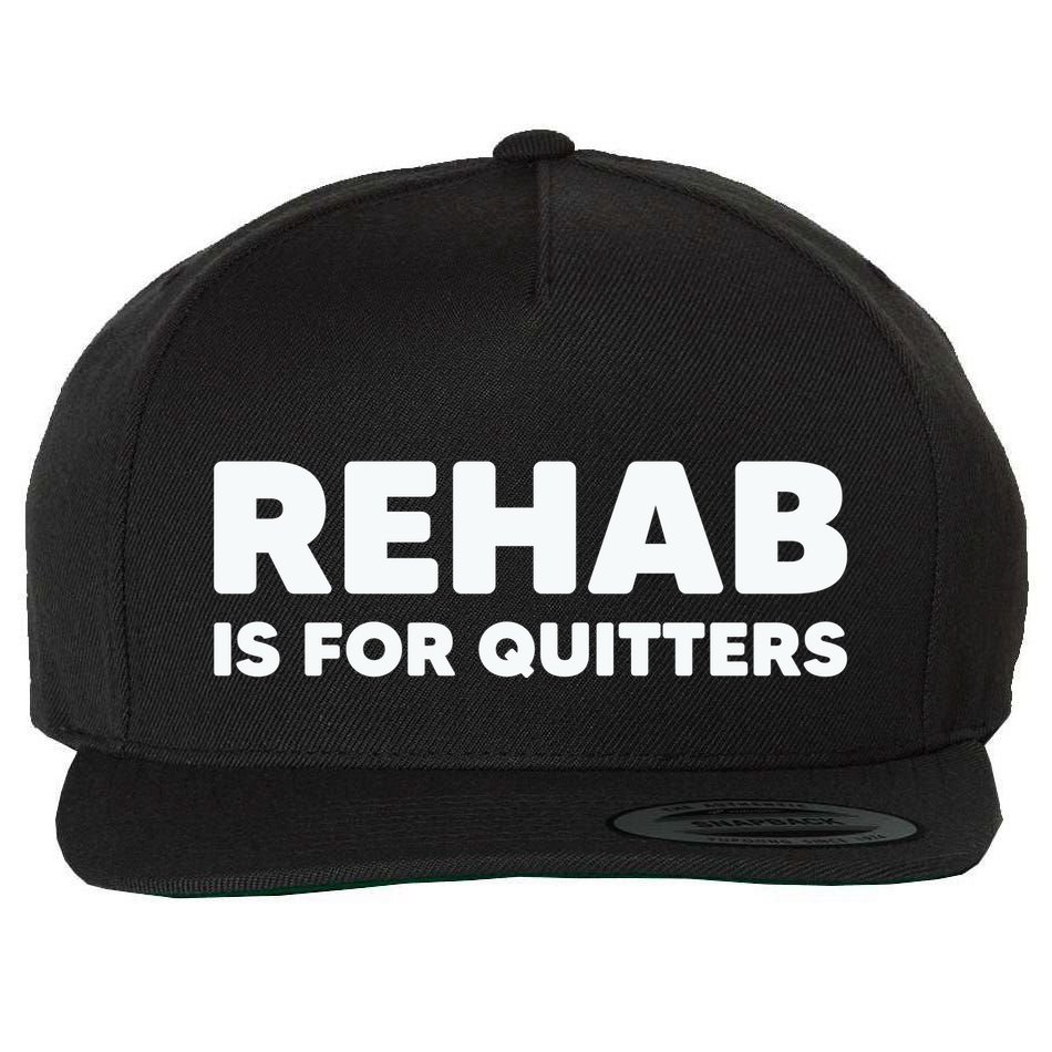 Drinking Rehab Is For Quitters Wool Snapback Cap